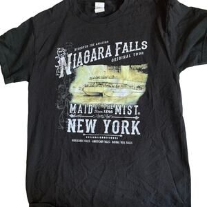 Niagara Falls Cotton Unisex Black Graphic T Shrit